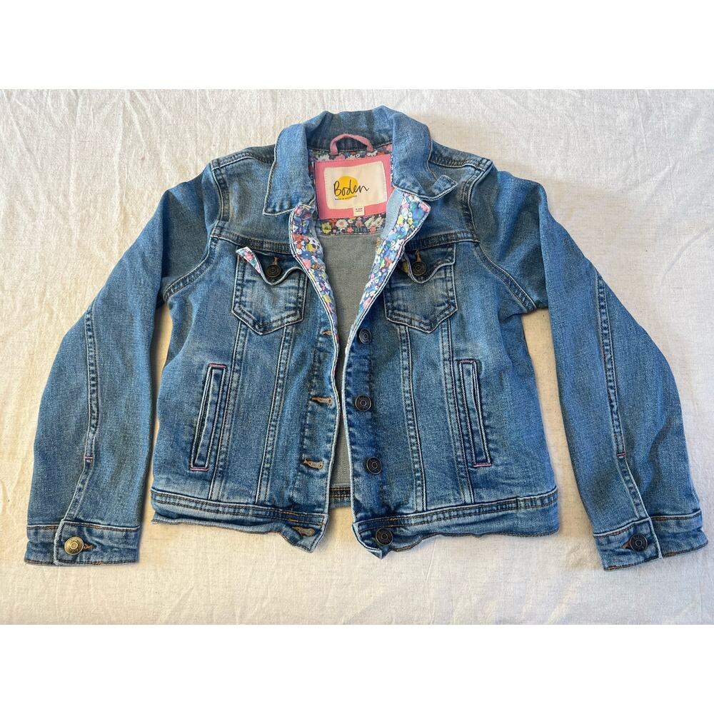 Mini Boden Denim Jean Jacket Girls Size 9-10Y